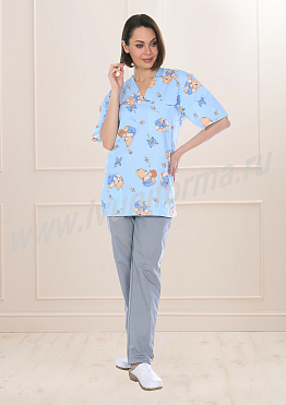 Блуза медицинская унисекс бязь ГОСТ арт. М-40-12-БЗ